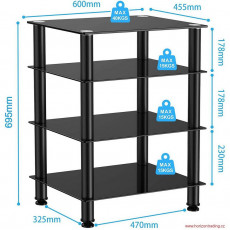 HIFI / HIFI / Hi-Fi stolek / HTP Hifi Rack 2 / Black HIFI / HIFI / Hi-Fi stolek / HTP Hifi Rack 2 / Black