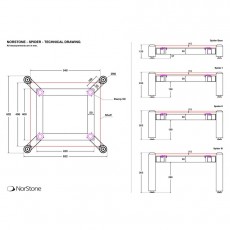 HIFI / HIFI / Hi-Fi stolek / Norstone:Spider Base / Zkladn modul / 12cm