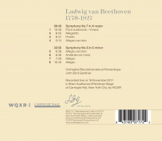 CD / Beethoven / Symphonies 5 & 7 / Gardiner / Live Carnegie Hall