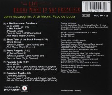 CD / Di Meola/De Lucia/McLaughlin / Friday Night In San Francisco