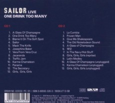 2CD / Sailor / Live / One Drink Too Many / 2CD / Digipack