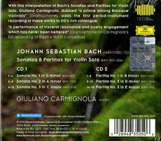 2CD / Carmignola Giuliano / Bach / Sonatas & Partitas / 2CD / Digipack