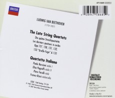 3CD / Beethoven / Late String Quartets / Quartetto Italiano / 3CD