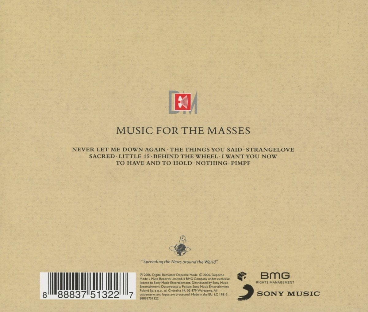 Depeche Mode CD Music For The Masses Musicrecords