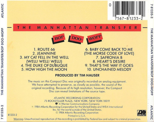 CD / Manhattan Transfer / Bop Doo-Wopp
