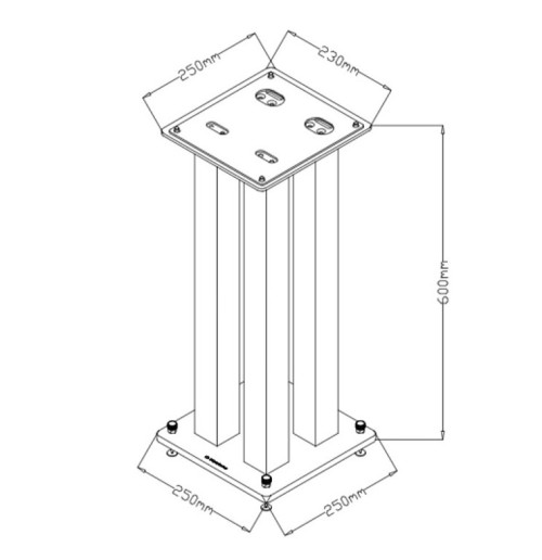 HIFI / HIFI / Stojan pro repro / Norstone Stylum Square / Silver / 2ks