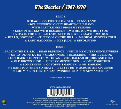 2CD / Beatles / 1967-1970 / Blue Album 2023 Edition / 2CD