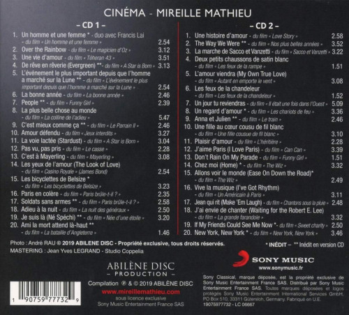 2CD / Mathieu Mireille / Cinema / Digipack / 2CD