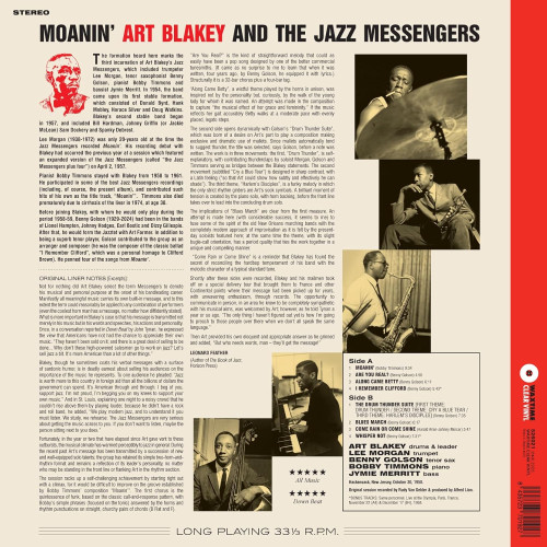 LP / Art Blakey & Jazz Messengers / Moanin' / Crystal Clear / Vinyl