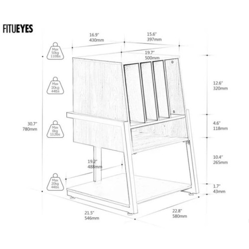 HIFI / HIFI / Hi-Fi stolek Gramo / Fitueyes Eiffel RS Stand / �ern�