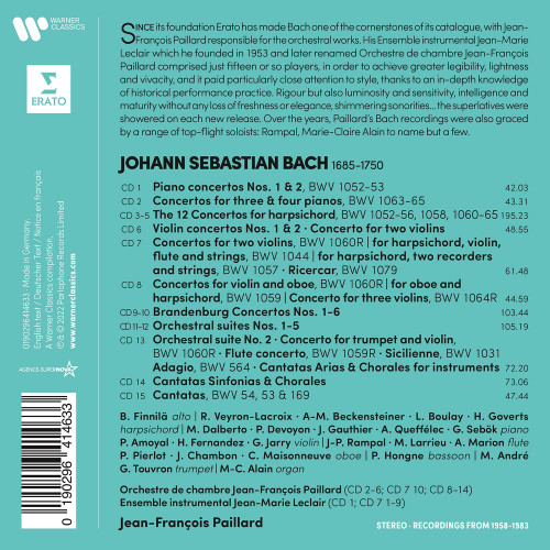CD / Bach J.S. / Brandenburg,Keyboard,Violin Con.,Orch.Suites / 15CD