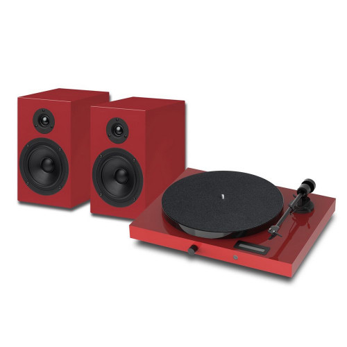 Gramofony / GRAMO / Gramofon Pro-Ject JukeBox E1 HiFi Set Piano Red