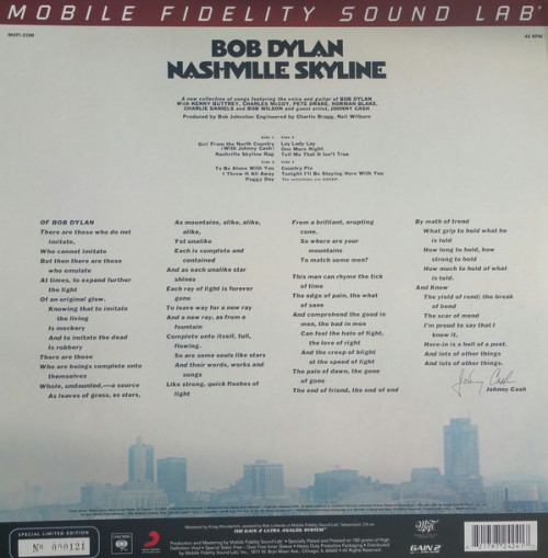 2LP / Dylan Bob / Nashville Skyline / Vinyl / 2LP / MFSL