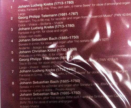 HQCD / Various / Bach Organ In Chamber Music / Referen�n� CD