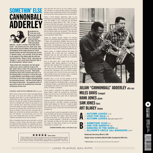 LP / Cannonball Adderley / Somethin' Else / Coloured / Vinyl