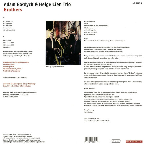 LP / Baldych Adam & Helge Lien Trio / Brothers / Vinyl