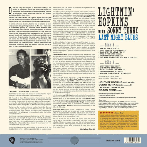 LP / Hopkins Lightnin' & Sonny Terry / Last Night Blues / Vinyl