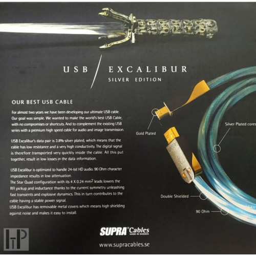HIFI / HIFI / USB kabel:Supra USB 2.0 Excalibur A-B / 2,0m