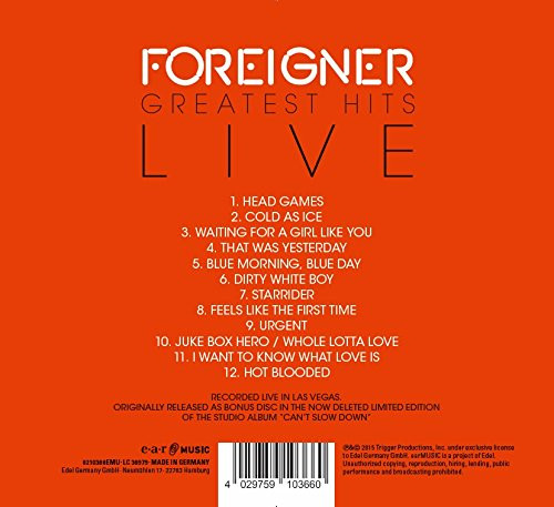 CD / Foreigner / Greatest Hits Live
