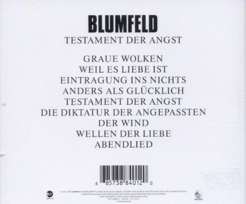 CD / Blumfeld / Testament Der Angst
