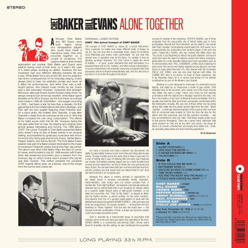 LP / Baker Chet & Bill Evans / Alone Together / Coloured / Vinyl
