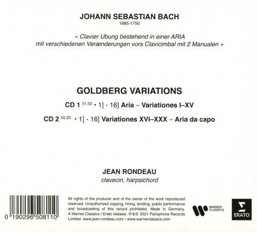 2CD / Bach J.S. / Goldberg Variations / Rondeau Jean / 2CD