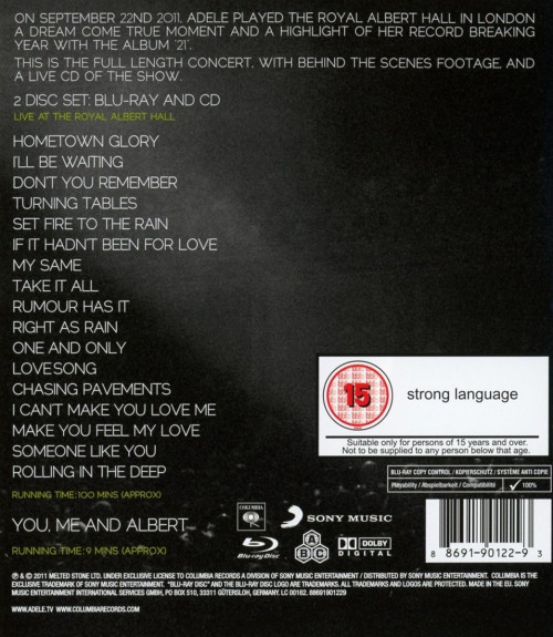 Blu-Ray / Adele / Live At Royal Albert Hall / Blu-Ray+CD